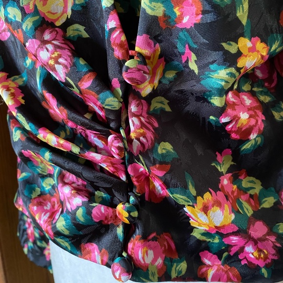 Vintage Pat Orgenti butique 80s Floral Print Blouse/Blazer Button Down Women’s - Picture 10 of 13